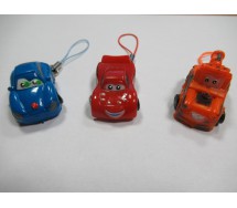 SET COMPLETO 3 Mini Figure 3cm Personaggi Cartone Cars Sally Cricchetto Saetta McQueen Danglers Portachiavi