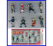 RARO Set Completo 8 Mini Figure 3cm NARUTO Ninja Cartone Animato Manga ZAINI