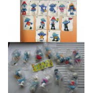 Set Completo 12 Figure PUFFI Calciatori e 3 Palle Serie KINDER FERRERO Smurfs 1990