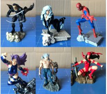 Raro SET 6 Figure Collezione MARVEL SUPER HEROES PART 3 Originali BANDAI Gashapon JAPAN Spiderman Wolverine etc.