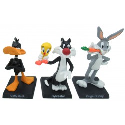 RARO LOTTO 3 Figure Collezione In Metallo 3D LOONEY TUNES Warner Bros HOBBY AND WORK