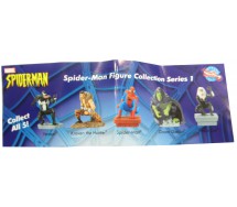 SET 5 Mini Figures SPIDERMAN Venom Goblin Black Cat Gashapon TOMY Cake Toppers