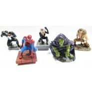 SET 5 Mini Figures SPIDERMAN Venom Goblin Black Cat Gashapon TOMY Cake Toppers