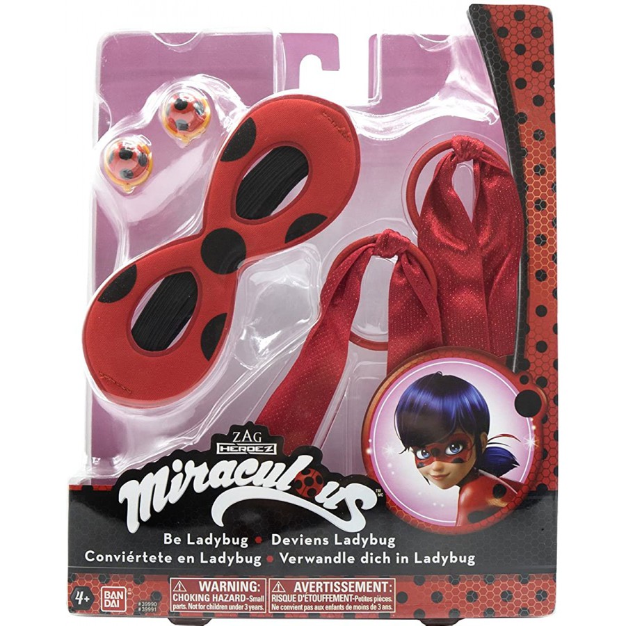 Miraculous Mask Set Earrings Becomes Ladybug Bandai Costume Disguise Apecollection