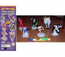 Set 6 Figures cm SUPER HEROES DC COMICS LARGE COLLECTION Superman Batman Flash Wonder Woman Lex Luthor