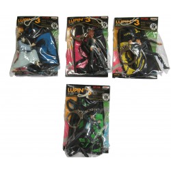 LUPIN Third III Set 5 KEYHOLDER With Sachet Keychain 6cm BANPRESTO Fujiko Goemon Gigen