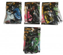 LUPIN Third III Set 5 KEYHOLDER With Sachet Keychain 6cm BANPRESTO Fujiko Goemon Gigen