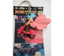 LUPIN Third III PORTACHIAVI Fujiko Capelli Blu Motorino 5cm BANPRESTO
