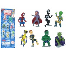 Set 8 Figure MARVEL BOBBLE HEADS Serie PART 1 Hulk Wolverine Magneto Venom Goblin TOMY Gashapon ANCHE PER TORTA