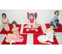 RARO SET 5 Figure Gashapon TENZEN KUNOICHI Geishe HENTAI Originali JAPAN
