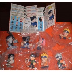 Raro SET 8 Figure NARUTO Fumettati DEFORMED STYLE 4cm GAARA LEE SASUKE KAKASHI Gashapon BANDAI