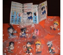 Raro SET 8 Figure NARUTO Fumettati DEFORMED STYLE 4cm GAARA LEE SASUKE KAKASHI Gashapon BANDAI