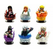 RARE Set 6 FIGURES 6cm NARUTO COLLECTION PART 6 Gaara GASHAPON Bandai