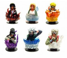 RARO Set 6 FIGURE 6cm Timbro Stampino NARUTO STAMPS PART 2  Gaara GASHAPON Bandai