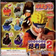 RARO Set 6 FIGURE 6cm Timbro Stampino NARUTO STAMPS PART 2  Gaara GASHAPON Bandai