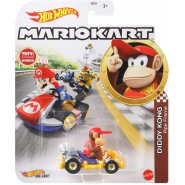 Modellino DieCast KART 5cm DIDDY KONG Pipe Frame da SUPER MARIO KART Scala 1:64 Originale Hot Wheels