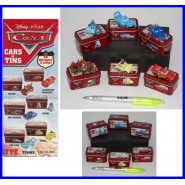 Set 6 FIGURE Disney CARS IN TINS Scatolette Latta GASHAPON TOMY Guido Saetta McQueen Luigi etc