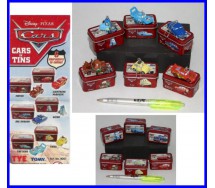 Set 6 FIGURE Disney CARS IN TINS Scatolette Latta GASHAPON TOMY Guido Saetta McQueen Luigi etc