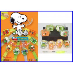 Set 8 OROLOGI DIGITALI Funny Time Originali SNOOPY PEANUTS Gashapon DISCAPA