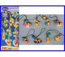 Set 8 Figure WINNIE POOH Danglers UNIVERSE EDITION Laccetti ORIGINALI Tomy Gashapon