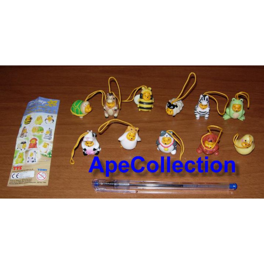 Tomy Set 11 Figures Winnie Pooh Part 3 E 4 Mini Winnies Peek a Pooh Figures Rare