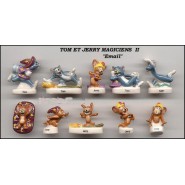 TOM e JERRY RELIEF Raro SET 7 Mini FIGURE 3cm Porcellana FEVES Francia