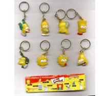 THE SIMPSONS Platsic 3D PORTRAIT KEYRING Set 8 MINI Figures ORIGINAL Vergan ITALY