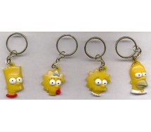 THE SIMPSONS Plastic 3D PORTRAIT KEYRING Lot 4 MINI Figures ORIGINAL Vergan ITALY