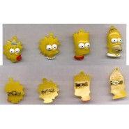 THE SIMPSONS Plastic 3D PORTRAIT PINS Lot 4 MINI Figures ORIGINAL Vergan ITALY