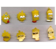 THE SIMPSONS Plastic 3D PORTRAIT PINS Lot 4 MINI Figures ORIGINAL Vergan ITALY