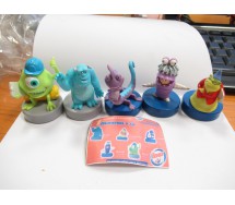Set 5 Figure Monster & Co Figurine Con Ruote MINI Figure Collezione ORIGINALI Disney Pixar
