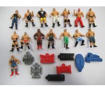 Rare COMPLETE SET 15 Mini Figures WRESTLING With 8 Erasers Wrestler Original Giochi Dolci Preziosi