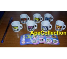 RARE Complete Set 7 MINI MUGS Characters LOONEY TUNES PART 2 Gashapon TOMY Pepe Coyote Roadrunner