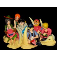 RARISSIMO SET 7 Figure ONE PIECE Pirati Diorama World Gashapon Part 2 Original BANDAI