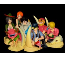 RARISSIMO SET 7 Figure ONE PIECE Pirati Diorama World Gashapon Part 2 Original BANDAI