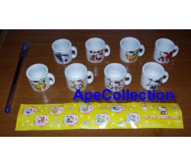 SET 8 Diverse Tazzine HELLO KITTY Bandai Mini MUG CUP COLLECTION 2