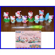 SET 8 Diverse Figure HELLO KITTY Figure Collection Serie 1 con Base Tomy Sanrio