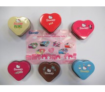 SET 6 Different Empty Containers HELLO KITTY HEART CONTAINER Serie 1