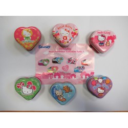 SET 6 Different Empty Containers HELLO KITTY HEART CONTAINER Serie 1