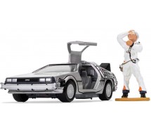 Modello DELOREAN con FIGURA Doc Brow RITORNO AL FUTURO Scala 1/36 BTTF Originale CORGI CC05503 