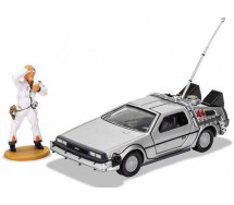 Modello DELOREAN con FIGURA Doc Brow RITORNO AL FUTURO Scala 1/36 BTTF Originale CORGI CC05503 