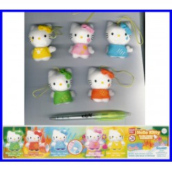 HELLO KITTY PLUSH SWING ELEMENTS Set 5 Peluche 4cm Portachiavi  BANDAI SANRIO