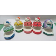RARO SET 5  Ceramic figurines  HELLO KITTY MAGNETS Gasha BANDAI JAPAN
