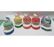 RARO SET 5  Ceramic figurines  HELLO KITTY MAGNETS Gasha BANDAI JAPAN