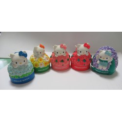 RARO SET 5 Figure CERAMICA  HELLO KITTY MAGNETS Gasha BANDAI JAPAN