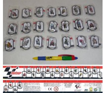 RARO Set 21 Diverse MINI PIASTRINE Piloti Case MOTO GP Gashapon VALENTINO ROSSI etc.