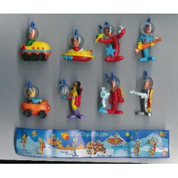 Set 8 Mini Figure Collezione PIC-NIC Serie SPAZIO SPACE Gashapon Originali PicNic Pic Nic Tipo KINDER