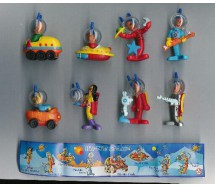 Set 8 Mini Figure Collezione PIC-NIC Serie SPAZIO SPACE Gashapon Originali PicNic Pic Nic Tipo KINDER