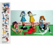 Set 6 Figure EVA GIRLS Evangelion Gals PART 1 Originali BANDAI JAPAN