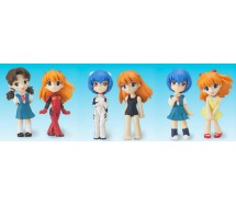 Set 6 Figure EVA GIRLS Evangelion Gals MINI SD VERSION Originali Gashapon BANDAI JAPAN